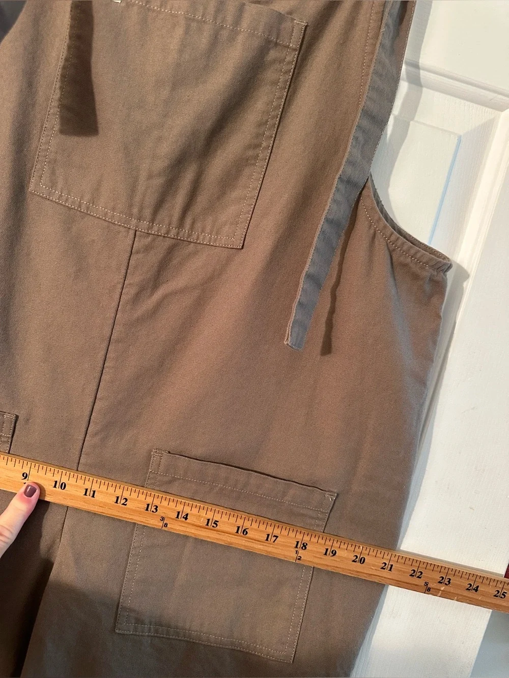 LUCY & YAK 6/8 Streetwear Utility Organic Cotton Jumpsuit Overalls Cappuccino